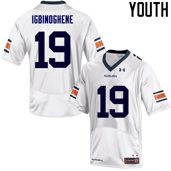 Youth Auburn Tigers #19 Noah Igbinoghene College Football Jerseys Sale-White